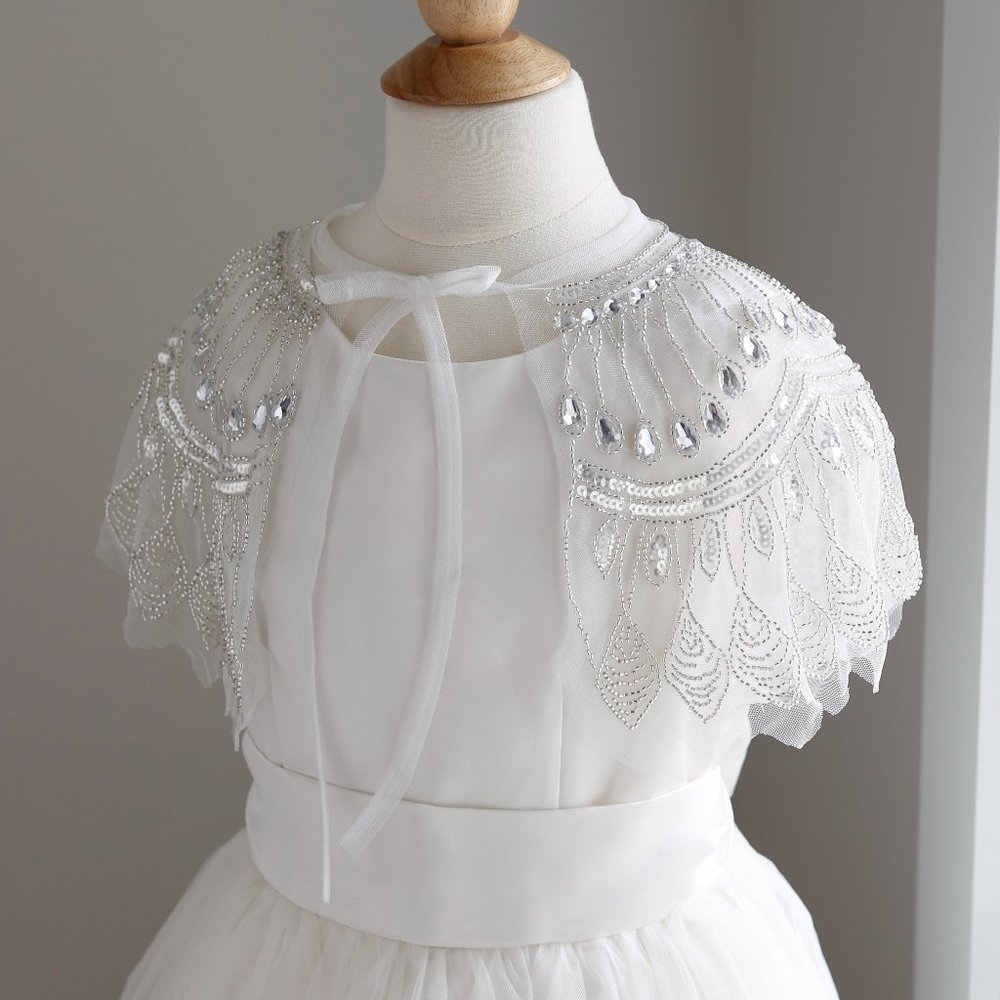 Girl's Formal Special Occasion Jeweled Stole Cape NWT